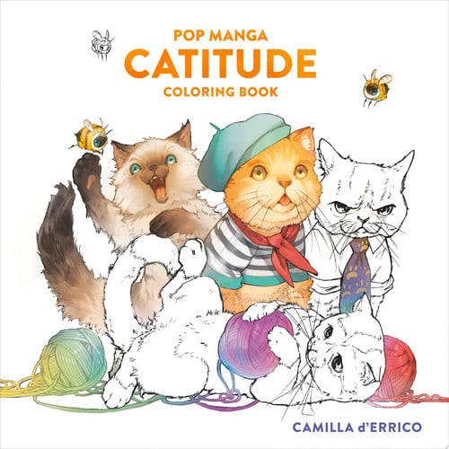 Front Cover Of Pop Manga Catitude Coloring Book