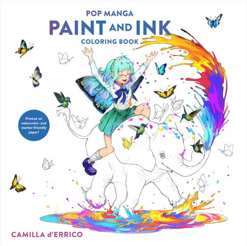 Front Cover Of Pop Manga Paint and Ink Coloring Book