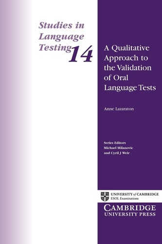 Front Cover Of A Qualitative Approach to the Validation of Oral Language Tests