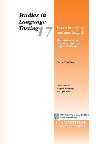 Front Cover Of Issues in Testing Business English