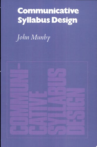 Front Cover Of Communicative Syllabus Design