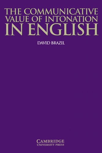 Front Cover Of The Communicative Value of Intonation in English Book