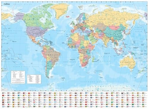 Front Cover Of Collins World Wall Laminated Map