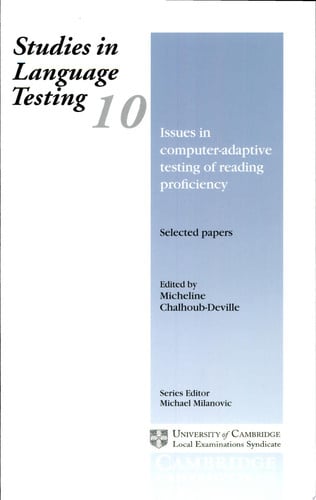 Front Cover Of Issues in Computer Adaptive Testing of Reading Proficiency