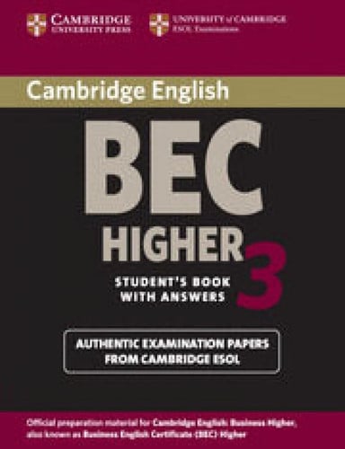 Front Cover Of Cambridge BEC Higher 3 Student's Book with Answers