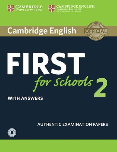 Front Cover Of Cambridge English First for Schools 2 Student's Book with answers and Audio