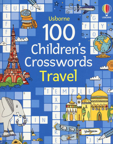 Front Cover Of 100 Childrens Crosswords: Travel