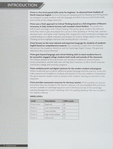 Front Cover Of Prism Level 2 Teacher's Manual Listening and Speaking