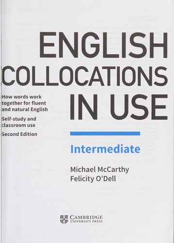 Front Cover Of English Collocations in Use Intermediate Book with Answers