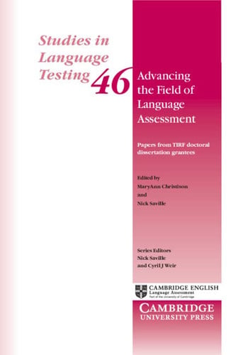 Front Cover Of Advancing the Field of Language Assessment