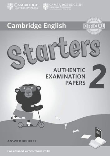 Front Cover Of Cambridge English Young Learners 2 for Revised Exam from 2018 Starters Answer Booklet