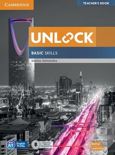 Front Cover Of Unlock Basic Skills Teacher's Book with Downloadable Audio and Video and Presentation Plus