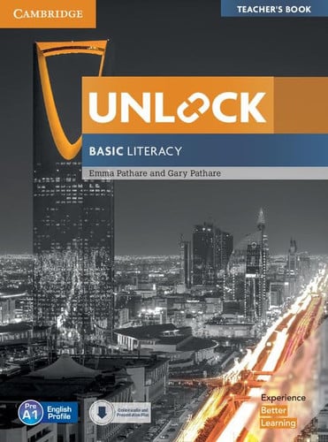 Front Cover Of Unlock Basic Literacy Teacher's Book with Downloadable Audio and Literacy Presentation Plus