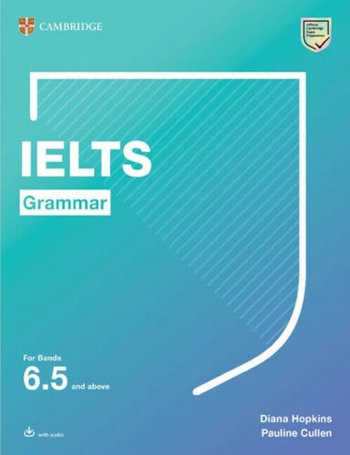Front Cover Of IELTS Grammar For Bands 6 5 and above with answers and downloadable audio