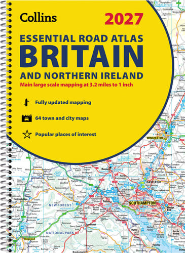 Front Cover Of 2027 Collins Essential Road Atlas Britain & Northern Ireland