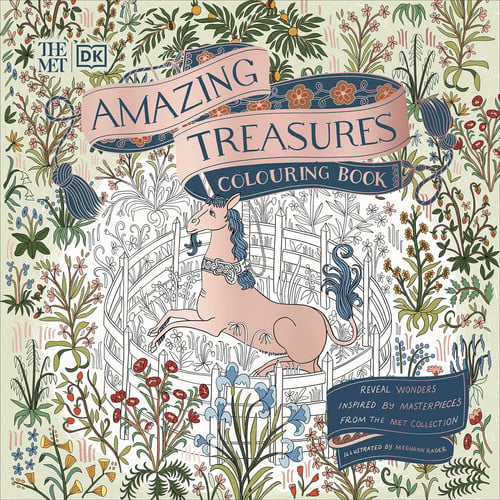 Front Cover Of DK MET: Amazing Treasures Colouring Book