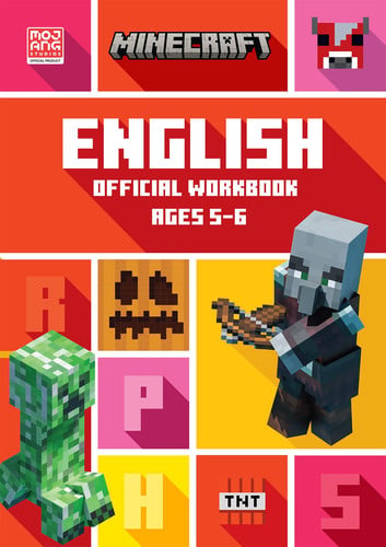 Front Cover Of Minecraft Edu English Age 5-6 Workbook Pb