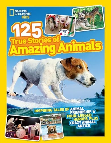 Front Cover Of 125 True Stories Of Amazing Animals Pb