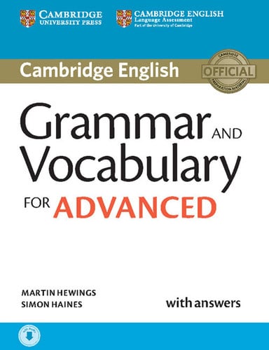 Front Cover Of Grammar and Vocabulary for Advanced Book with Answers and Audio