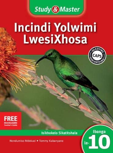 Front Cover Of Study & Master Incindi Yolwimi LwesiXhosa Ifayile Katitshala Ibanga le-10