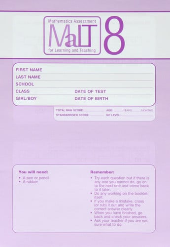 Front Cover Of Malt Test 8 Pk 10 (Maths Asst For L & T)ï¿