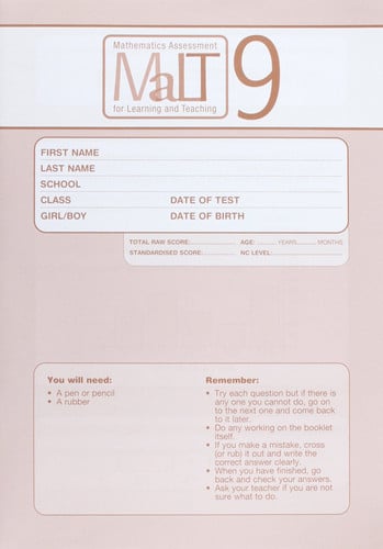 Front Cover Of Malt Test 9 Pk 10 (Maths Asst Forl & T)�ï