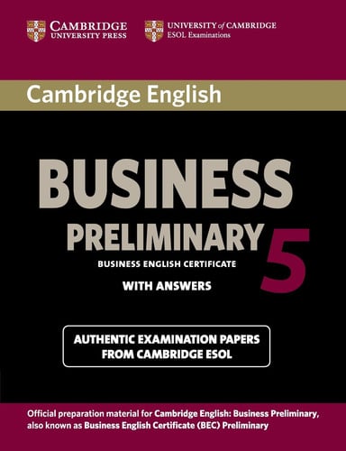 Front Cover Of Cambridge English Business 5 Preliminary Student's Book with Answers