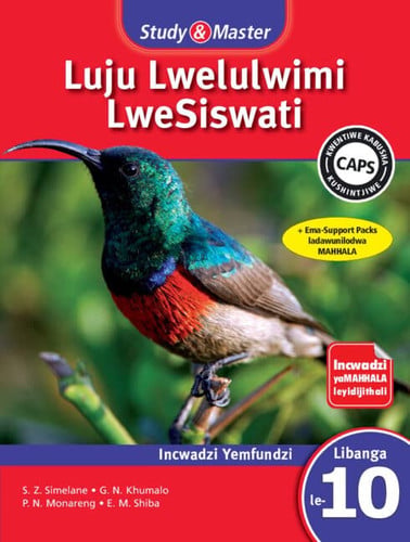 Front Cover Of Study & Master Luju Lwelulwimi LweSiswati Incwadzi Yemfundzi Libanga le-10