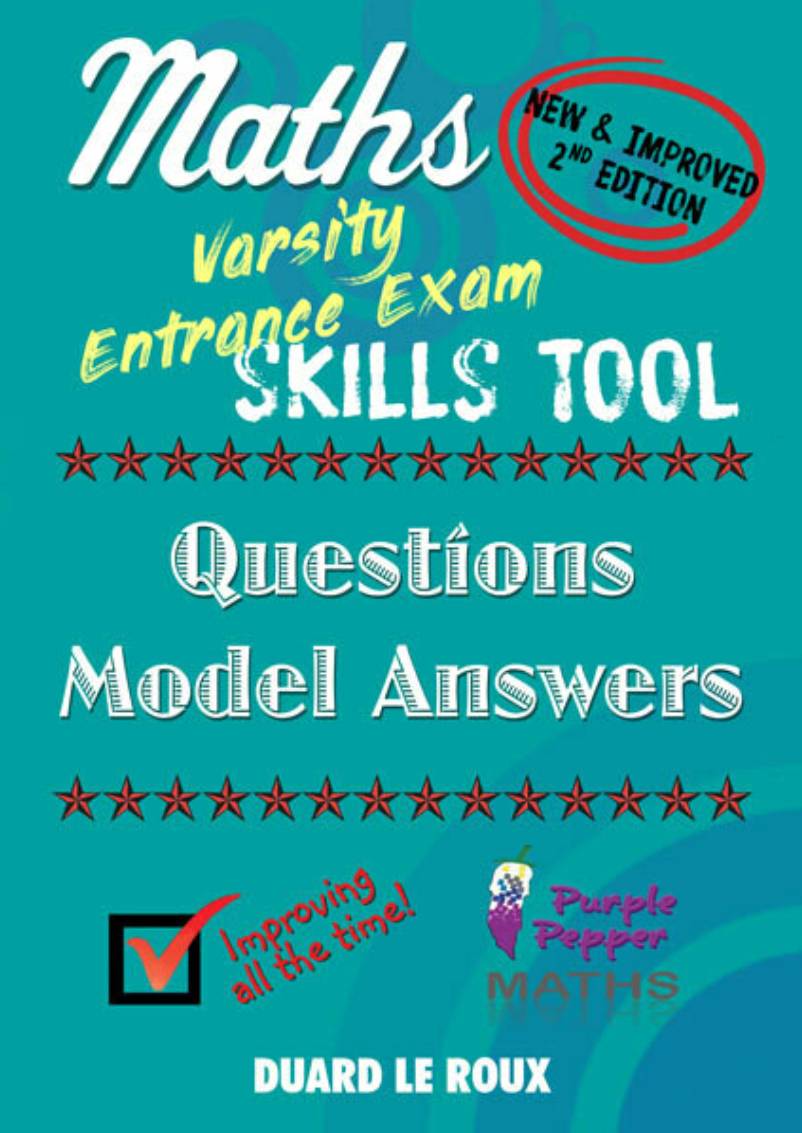 Mathematics NBT Prep Tool Workbook Questions and model answers.