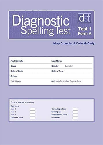 Front Cover Of Diagnostic Spelling Tests 1 Form A