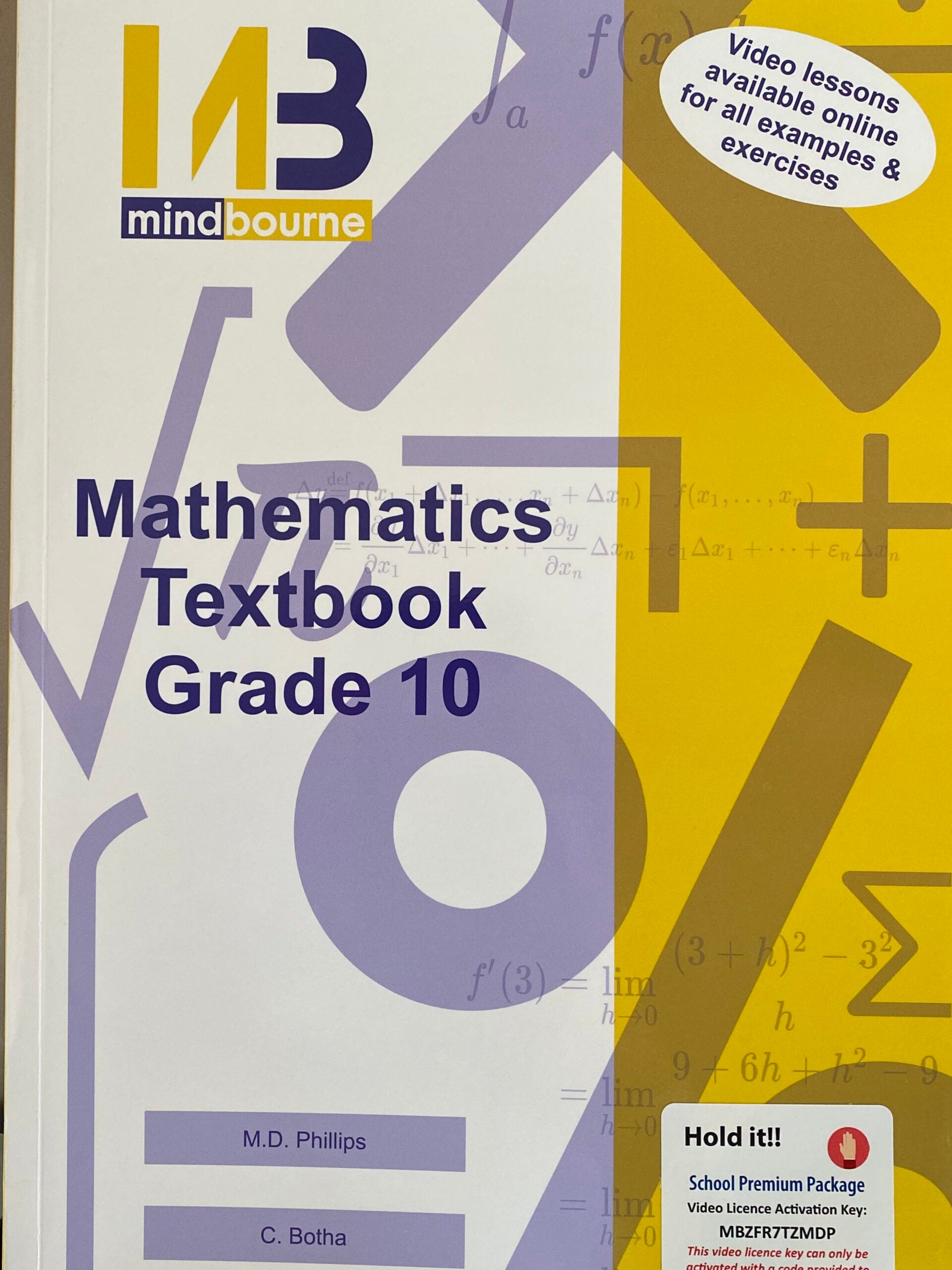 Maths: Mindbourne Mathematics Grade 10 Textbook & Video License