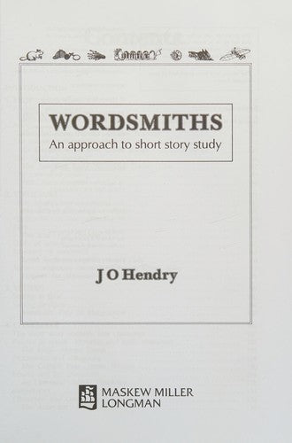 Front Cover Of Wordsmiths - an approach to short story study