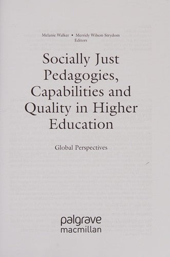 Front Cover Of Socially Just Pedagogies, Capabilities And Quality