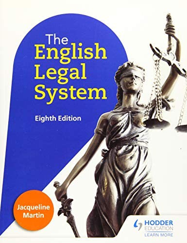 Front Cover Of English Legal System Eighth Edition