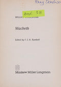 Front Cover Of Macbeth (Stratford Series)