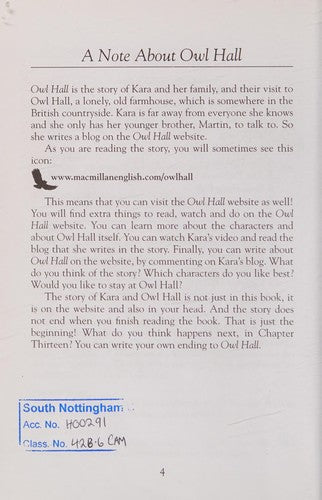 Front Cover Of Mr Owl Hall No Cd